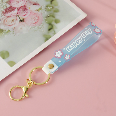 Personalized Luminescent Silicone Pendant Keychain Wrist Keychain Bracelets For Keys Or Wallets