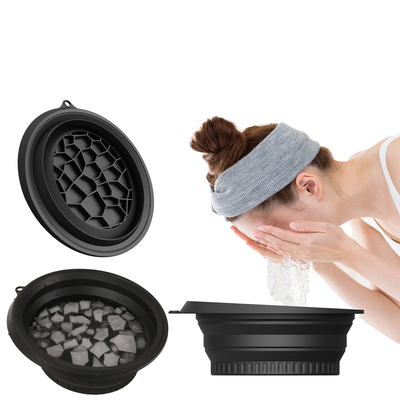 Large Silicone Bowl for Face Ice Bath with Built-In Icetray, Foldable and Hanging Design for Easy Storage and Carrying, Dipping Face Ice Bath at Home and Travel