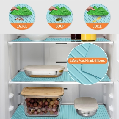 Good price Reusable Silicone Refrigerator Liners Washable, Non-Slip Fridge Shelf Mats For Kitchen Organization, Waterproof & Oilproof Shelf Protectors For Cabinets, Drawers And Glass Shelves online