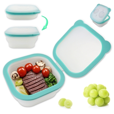 Reusable And Collapsible Silicone Lunch Box With Leakproof Airtight Seal – BPA-Free, Food-Grade, Microwave & Freezer Safe, Eco-Friendly And Durable Food Storage Container For Meal Prep, Office, School