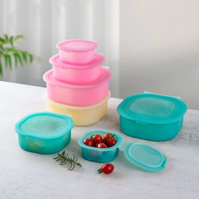 3-Pack Square Silicone Food Storage Containers – Food-Grade, BPA-Free, Microwaveable And Dishwasher Safe, Leakproof Lids, Space-Saving Stackable Design Ideal For Healthy Meal Prep, Kids’ Lunchboxes