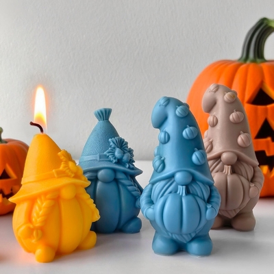 Platinum Silicone Christmas Gnome Candle Molds for DIY Crafts