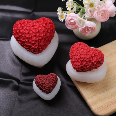 Platinum Silicone 3D Rose Heart Mold for Chocolate Fondant Soap