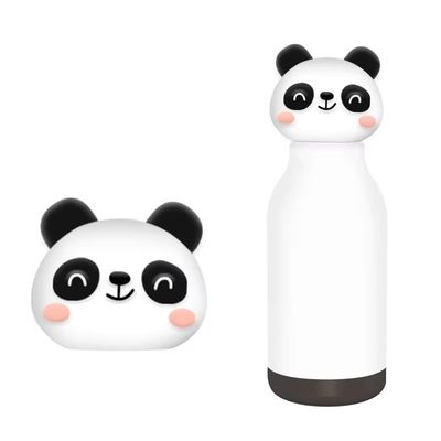 16 Ounce Insulated Stainless Steel Water Bottle with Detachable Soft Animal Head for Kids and Teens