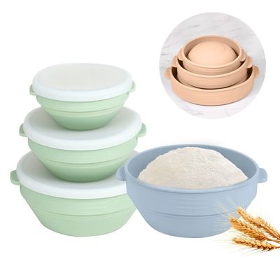 Upgraded Silicone Sourdough Bread Proofing Basket With Handles - Reinforced Rim Support, 9 Inch Round Foldable Bowls For Sourdough Bread Baking, Oven & Dishwasher Safe-BPA Free