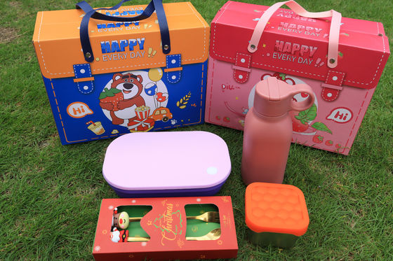 quality Christmas Silicone Lunch Gift Set – Foldable Bento Box, Stainless Steel Water Bottle, Food Storage Bag & Festive Cutlery | Eco-Friendly Holiday Tableware Bundle factory
