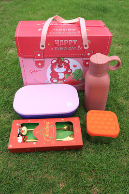 quality Premium Stainless Steel & Silicone Lunch Set For Kids And Families – 4-in-1 Combo With Bento Box, Bottle, Snack Cup, And Animal Cutlery Wholesale factory