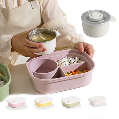 Premium Stainless Steel & Silicone Lunch Set For Kids And Families – 4-in-1 Combo With Bento Box, Bottle, Snack Cup, And Animal Cutlery Wholesale