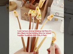 Cute Cartoon Animal Shaking Gel Pens 0.5 Mm, Black Ink Gel Writing Pens For School Supplies Studentds Kids Gifts, 6 Pack