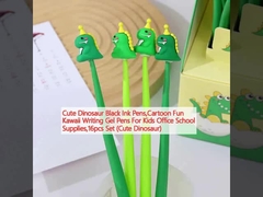 Cute Dinosaur Black Ink Pens,Cartoon Fun Kawaii Writing Gel Pens For Kids Office School Supplies,16pcs Set (Cute Dinosaur)