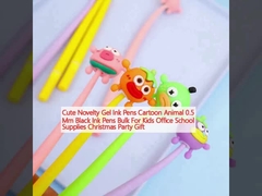 Cute Novelty Gel Ink Pens Cartoon Animal 0.5 Mm Black Ink Pens Bulk For Kids Office School Supplies Christmas Party Gift